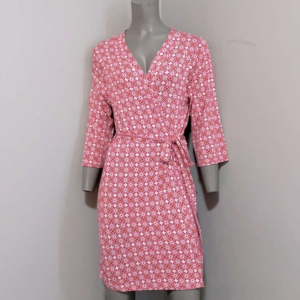 NWOT Women’s Bamboo Jersey Eco~Friendly Moisture Wicking Robe Pink/Yellow Sz S/M